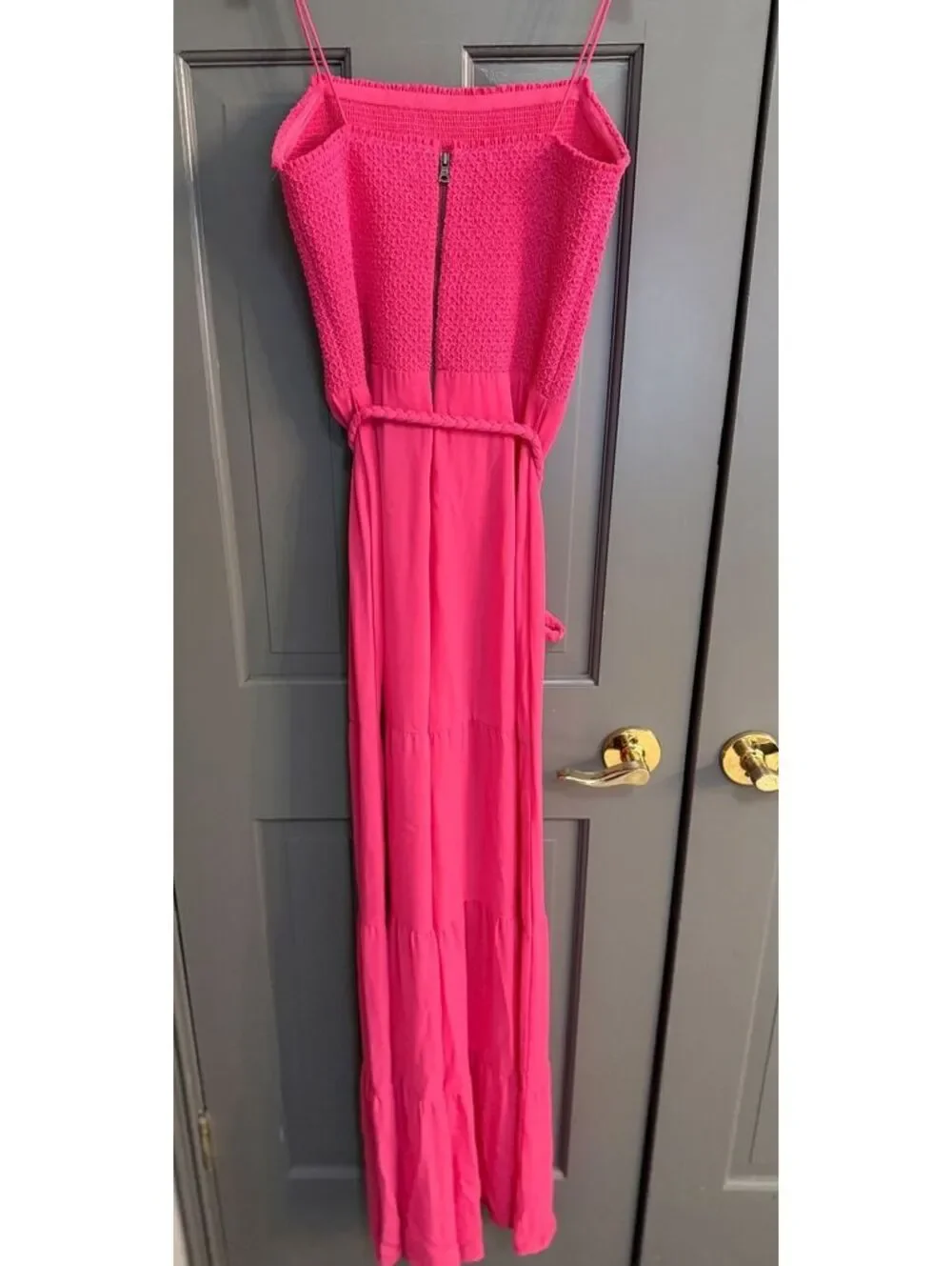 Alice & Olivia Women's Smocked Crepe Liya Jumpsuit Sz. 8 EUC